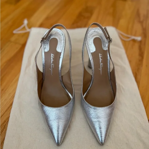 Salvatore Ferragamo | Shoes | Salvatore Ferragamo Silver  Salvatore Ferragamo Shimmering Silver & Bronze Heels main image 0